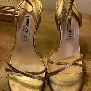 Jimmy Choo classic gold minimalist heals size 38